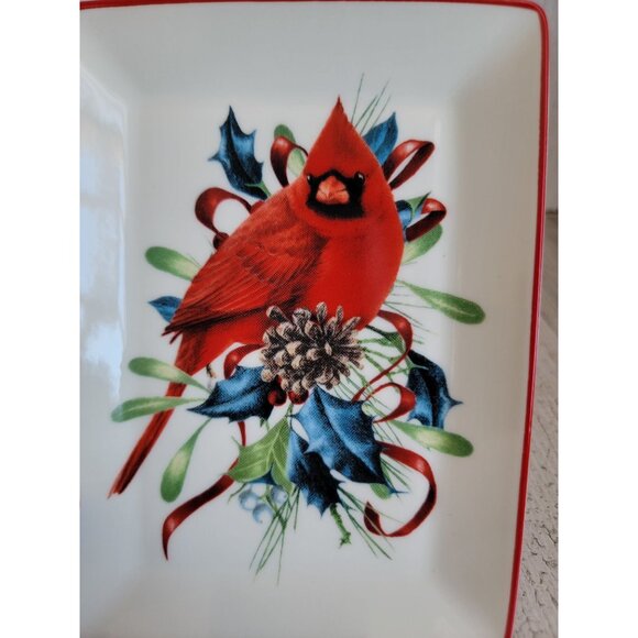 Lenox NEW red Cardinal spoon rest Winter greetings Xmas home kitchen decor - Picture 3 of 5